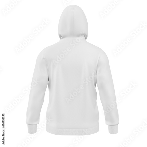an image of a blank hoodie back view isolated on a white background