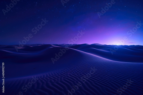 Retrofuturistic Sandscape: Neon Night in the Dunes