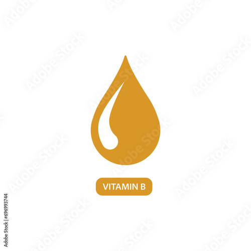 vitamin b logo, drop, supplement, icon vector illustration