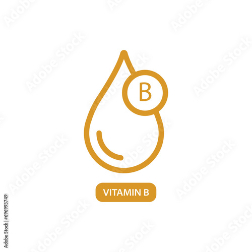 vitamin b logo, drop, supplement, icon vector illustration