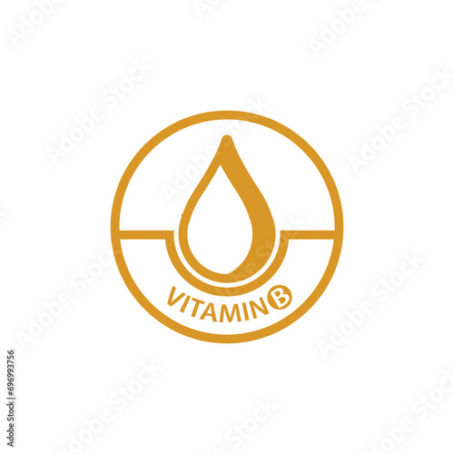 vitamin b logo, drop, supplement, icon vector illustration