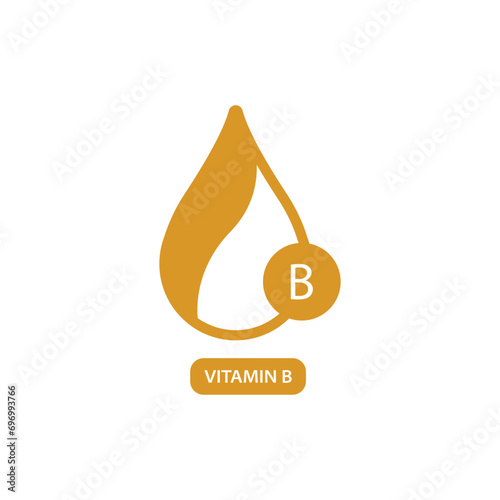 vitamin b logo, drop, supplement, icon vector illustration