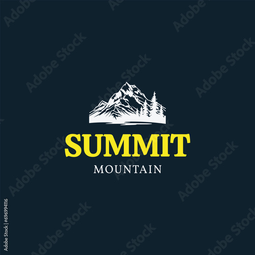 peak logo mountain adventure vector illustration