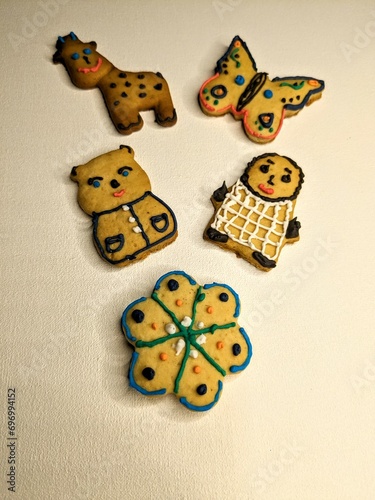 christmas gingerbread cookies in the shape of animals