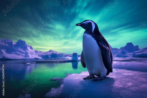 Aurora s Arctic Visitor  Nighttime Penguin