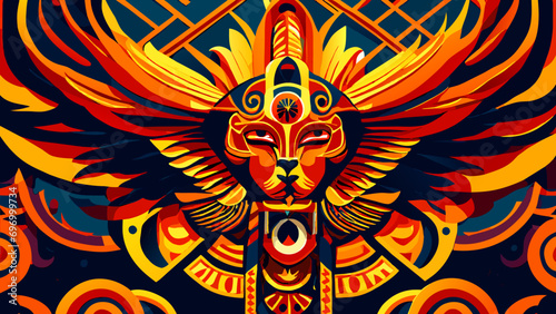 Patterns inspired by Mayan art and glyphs. vektor icon illustation