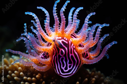 A Nudibranch Sea Slug in an underwater environment