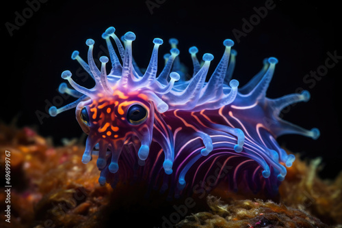 A Nudibranch Sea Slug in an underwater environment © Veniamin Kraskov
