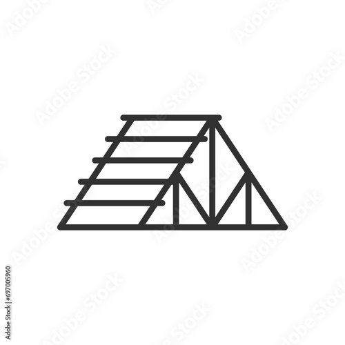 Roof truss, linear icon. Frame. Roof construction. Line with editable stroke