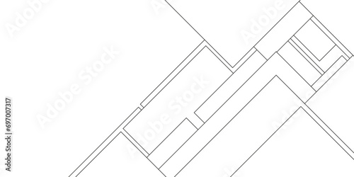 Abstract check mark on paper with lines, business and network connected tech backdrop, Industrial construction design of houses with geometric lines, modern geometric background with connected lines.