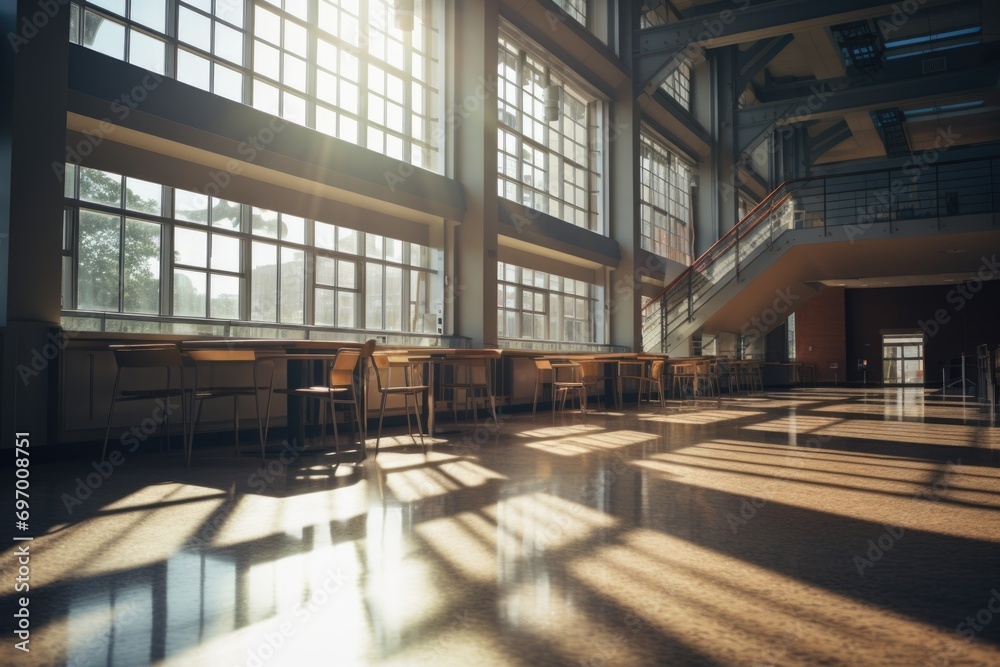 Interior of an empty university hall