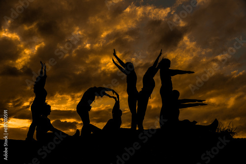 love silhouette, silhouette of a persons, silhouettes of people in the sunset, peoples at sunset, silhouette of people, group of people at sunset, group of people, word love with people doing