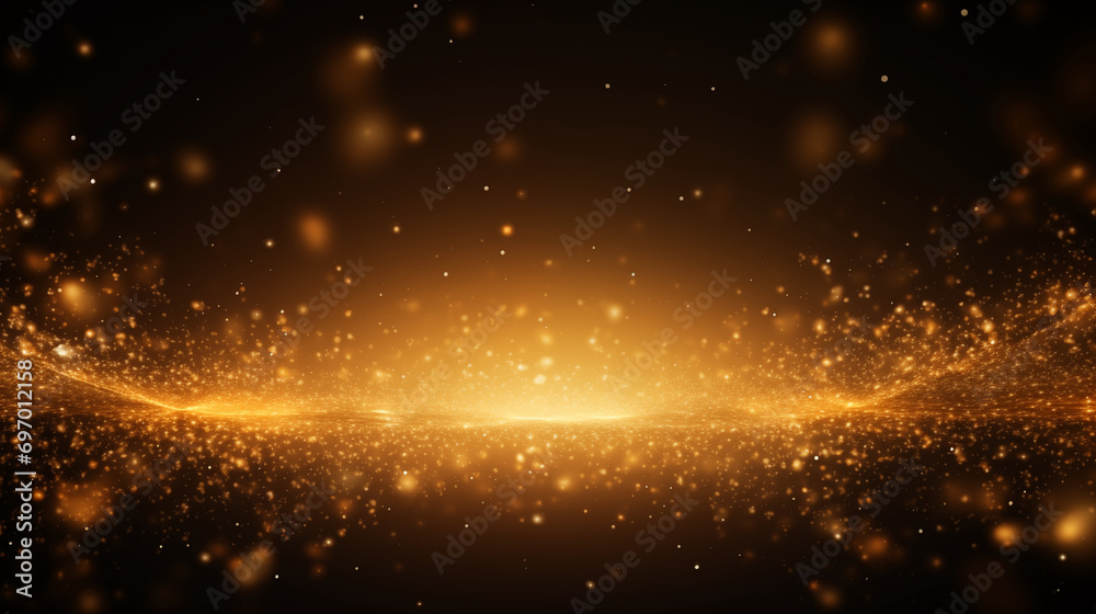 Naklejka premium yellow glow particle abstract bokeh background