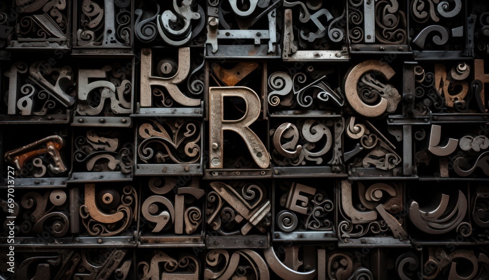 Close-Up of Metal Alphabet Letters