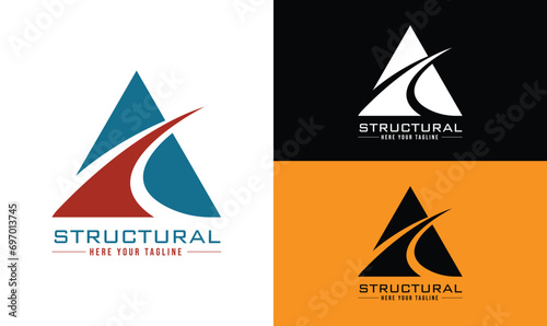Structure Triangle Logo Template photo