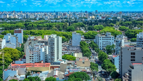Buenos Aires skyline with bird's eye view photo