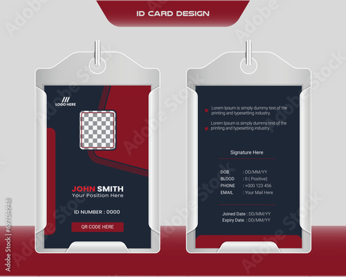 Modern and minimal identity card design. Abstract id card with realistic mockup. photo