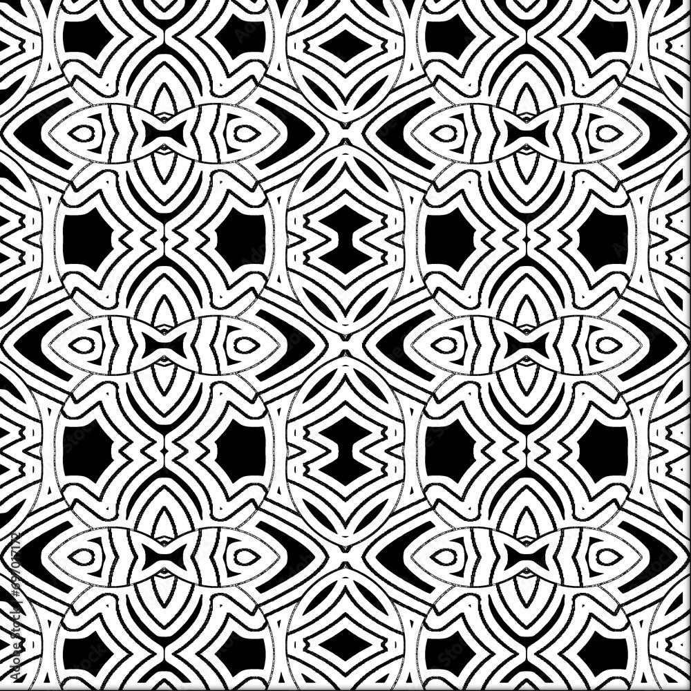 A seamless creative white and black vector illustration can be used for textile fabric pattern, wallpaper, interior decoration, wall tiles and background design A seamless creative white and black vector illustration can be used for textile fabric pattern, wallpaper, interior decoration, wall tiles and background design