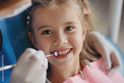 little girl at a Children s dentistry for healthy teeth and beautiful smile