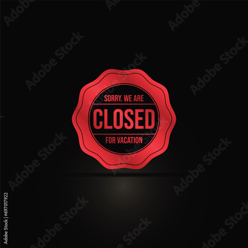 closed stamp template dark flat