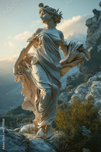 Gaia - Greek god in a half-body shot with a background reflecting her domain or personality Gen AI