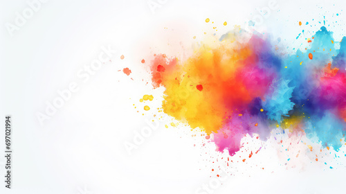 Bright and colorful Happy Holi banner postcard template