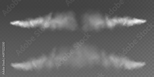 Fog or smoke insulated transparent special effect. White vector background of cloudiness, fog or smog. Vector illustration 