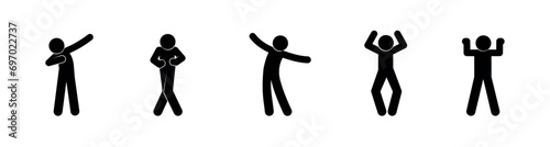 man dancing icon, cheerful dance illustration