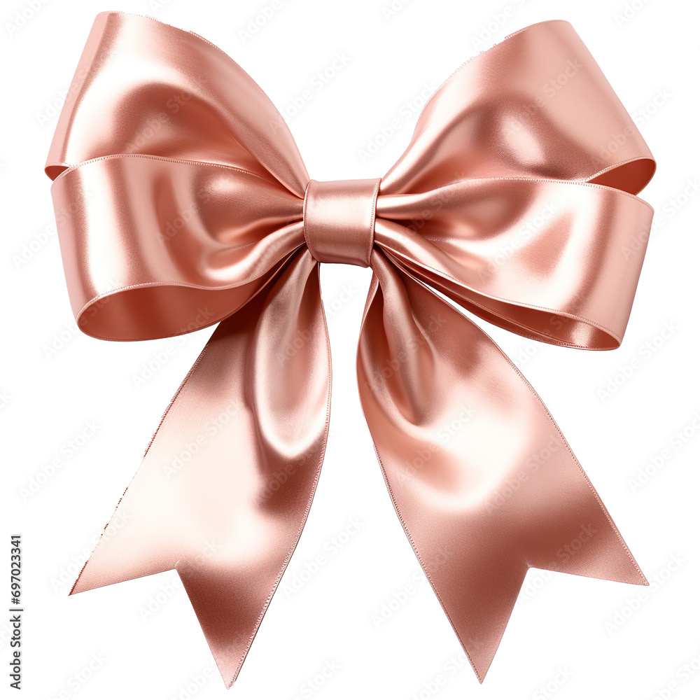 Realistic Ribbon and bow isolated against transparent PNG background. Gold ribbon. Generative AI illustration Realistic Ribbon and bow isolated against transparent PNG background. Gold ribbon. Generative AI illustration