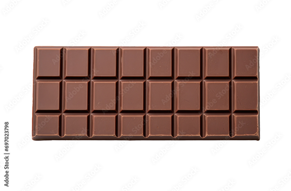 a chocolate block on a white background a chocolate block on a white background