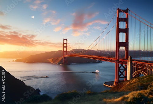 golden gate bridge in san francisco at sunset