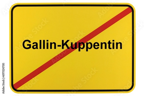 Illustration eines Ortsschildes der Gemeinde Gallin-Kuppentin in Mecklenburg-Vorpommern photo