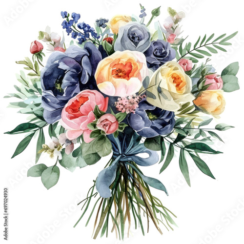 watercolor wedding bouquet isolated