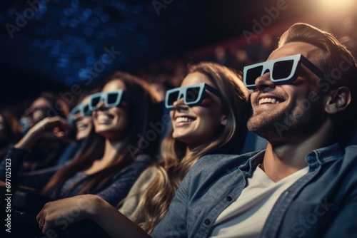 Close-up of a couple deeply immersed in 3D movie excitement at the cinema © Konstiantyn Zapylaie