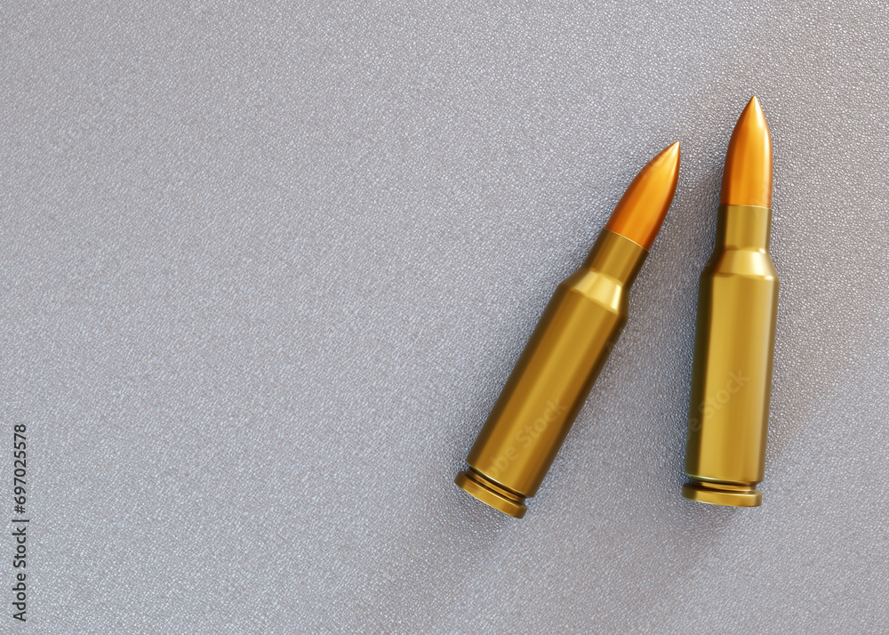 Rifle cartridge on gray background. 3d-rendering Rifle cartridge on gray background. 3d-rendering