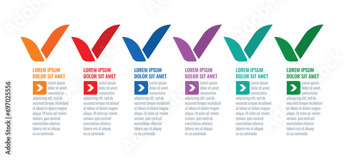 check sign infographic template. annual report, presentation, web, interet, catalog information template. business infographic template