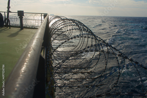 Vessel hardening done with razor wire and spikes