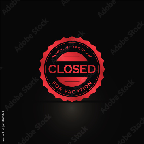 closed stamp template dark flat