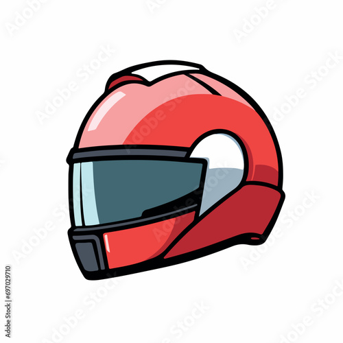 Helmet flat vector illustration. Helmet cartoon hand drawing isolated vector illustration.