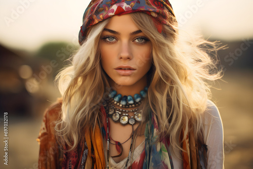 portrait of Hippie woman