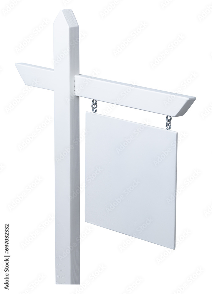 Obraz premium Isolated Blank Real Estate Sign with Clipping Path.