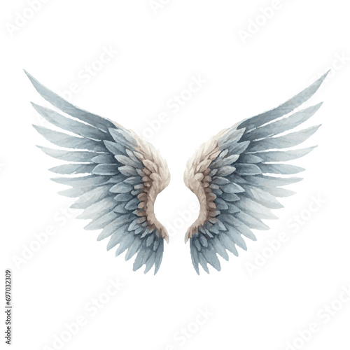 watercolor paint angel wings for holiday card decor
