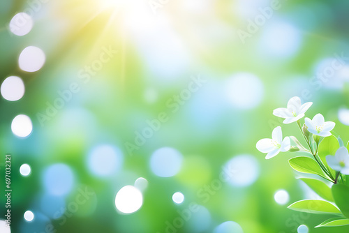 blurred spring background with flowers