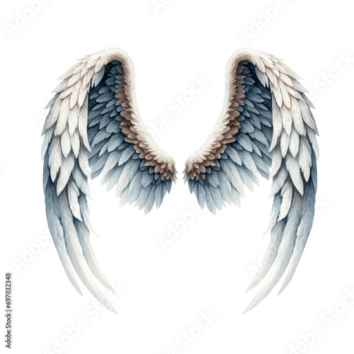 watercolor paint angel wings for holiday card decor