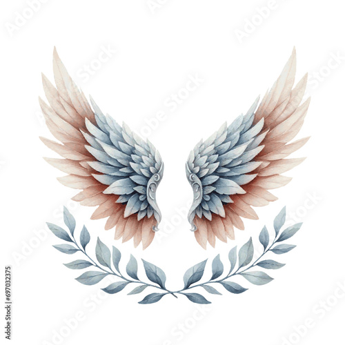 watercolor paint angel wings for holiday card decor
