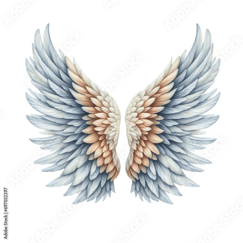 watercolor paint angel wings for holiday card decor