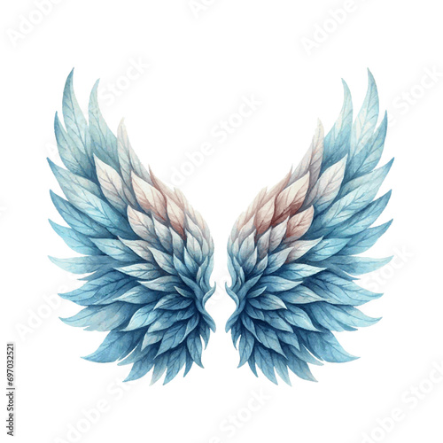 watercolor paint angel wings for holiday card decor