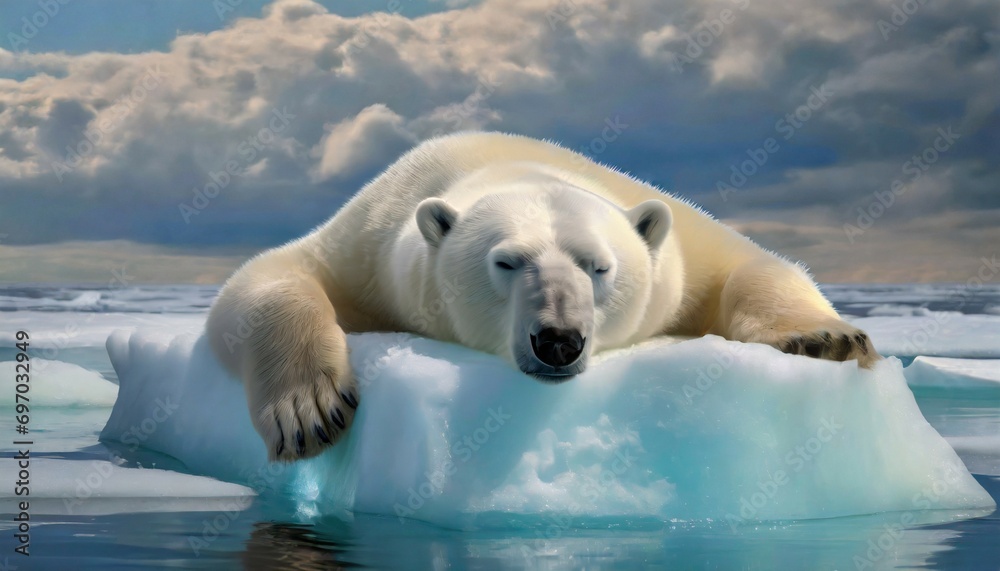realistic illustration of a polar bear in the arctic