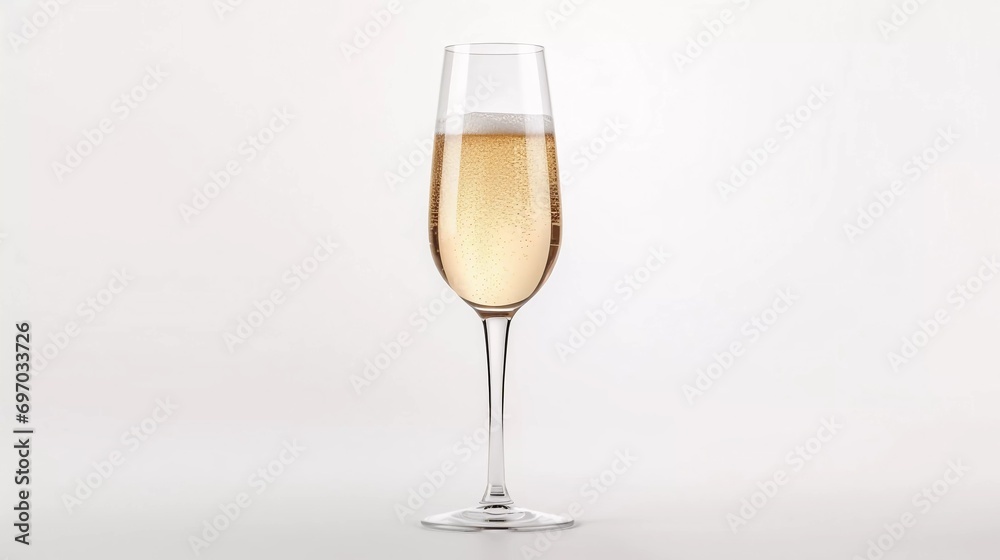 glass of champagne for new year's eve celebration, studio photo, isolated white background, for advertising and web design glass of champagne for new year's eve celebration, studio photo, isolated white background, for advertising and web design