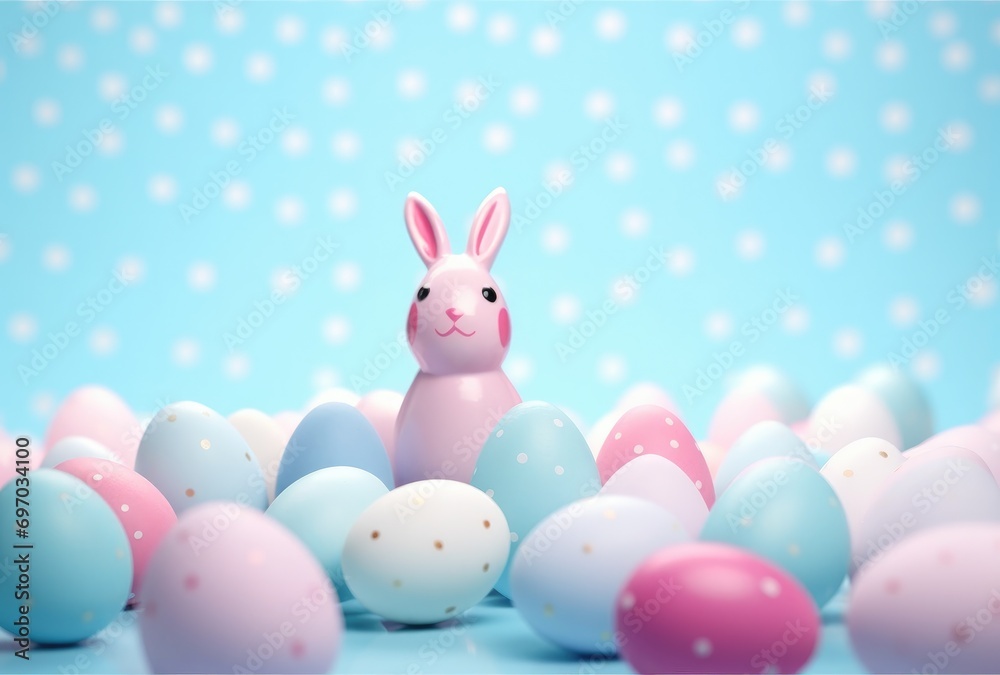 easter egg on blue background